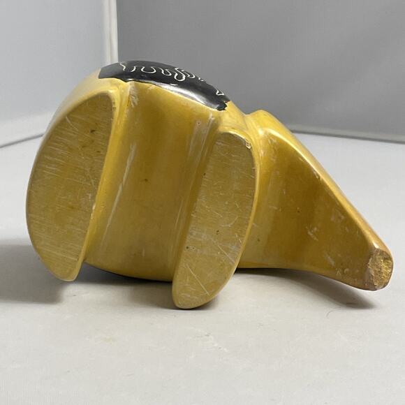 Small Yellow Soapstone Elephant Candle Holder Cute Boho Decor 4 Inches - Picture 8 of 9